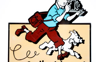Plaque émaillée / Enamelled sheet metal  - Tintin